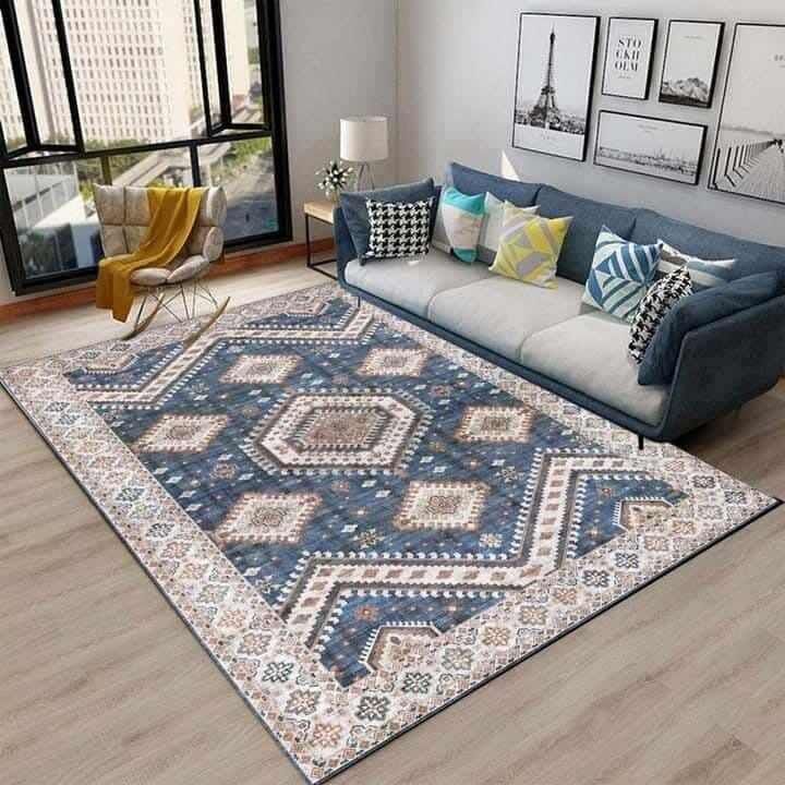 Line Sleep Dots Fabric Carpet protector, 160x250 cm - Multicolor