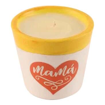 Pottery Aromatic Candle Handmade Pot, 6×6 cm - White Yellow