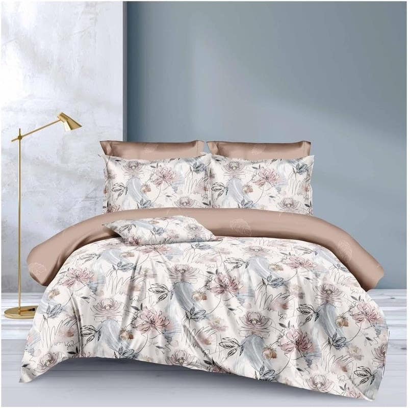 Egyptian Cotton Blend Comforter 230x230 cm, 3 Pieces - Multicolor