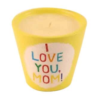 Pottery Aromatic Candle Handmade Pot, 6×6 cm - Yellow