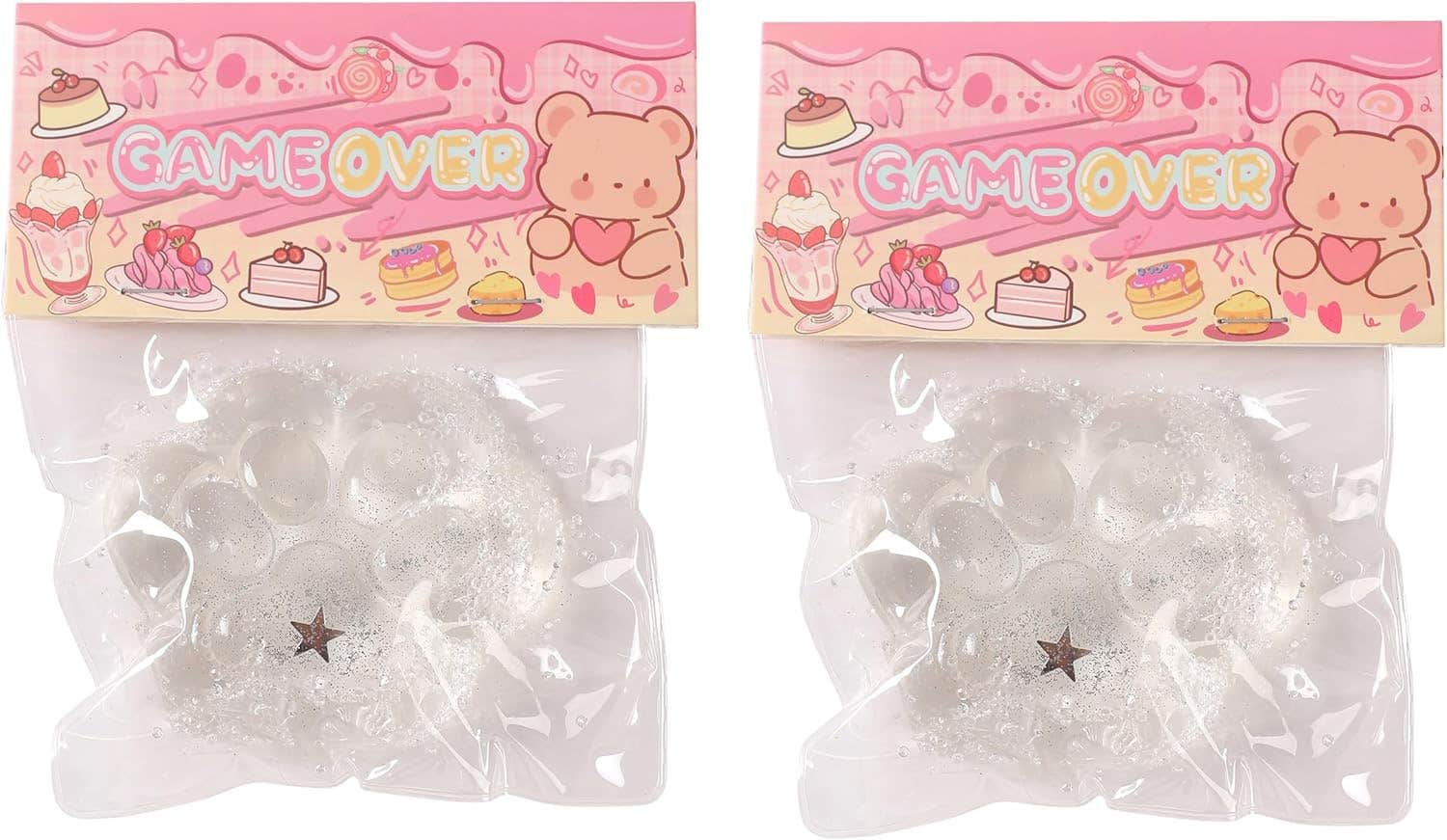 Caenyo Squishy Design Silicone Squeeze Toy, 2 Pieces - Clear