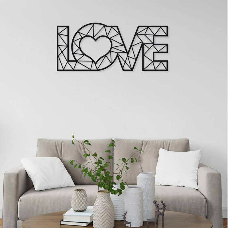 Decorative Wall Hanging, MDF Wood, 86×38 - Black