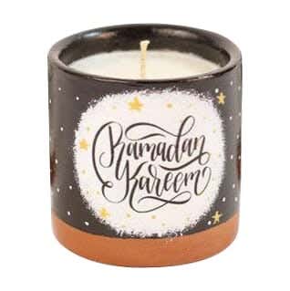 Pottery Aromatic Candle Handmade Pot, 6×6 cm - Black