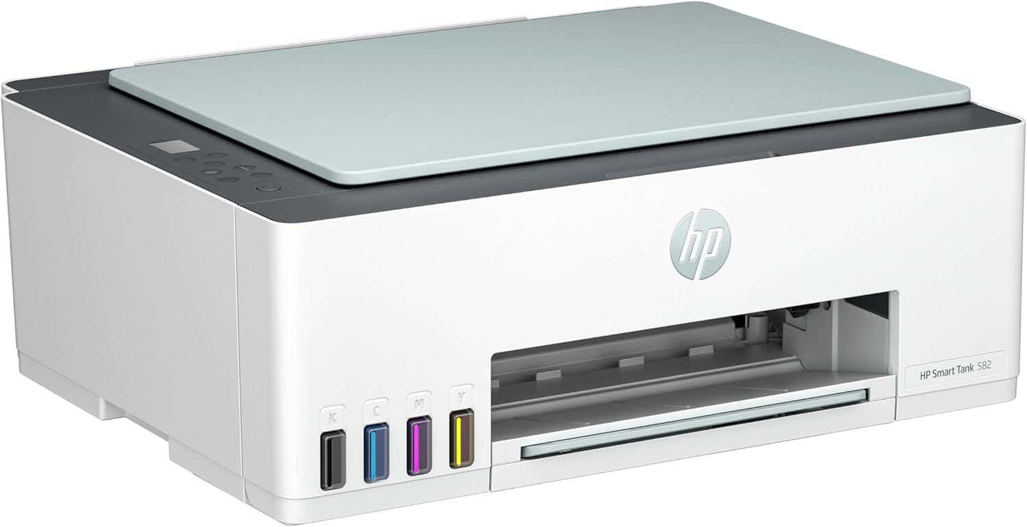 HP 4A8D6A Smart Tank 582 Wireless All-in-One Printer - White Light Green