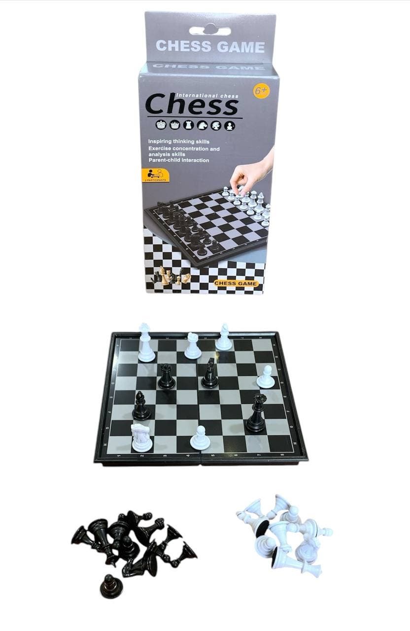 Alsafwa W37-174 Chess Game for Unisex Children, 6 Pieces - White Black