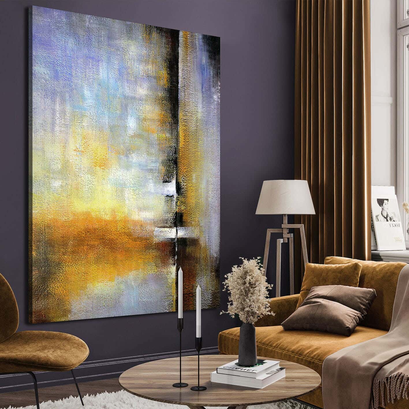 Galleria Tableau Natural Wood Printed Painting, 80x60 cm - Multicolor