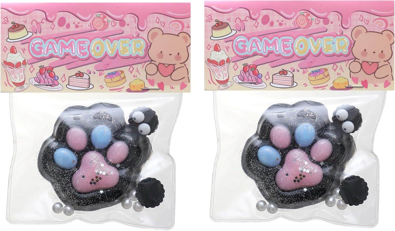 Caenyo Stress Relief Design PVC Stress Relief Toy, 2 Pieces - Black