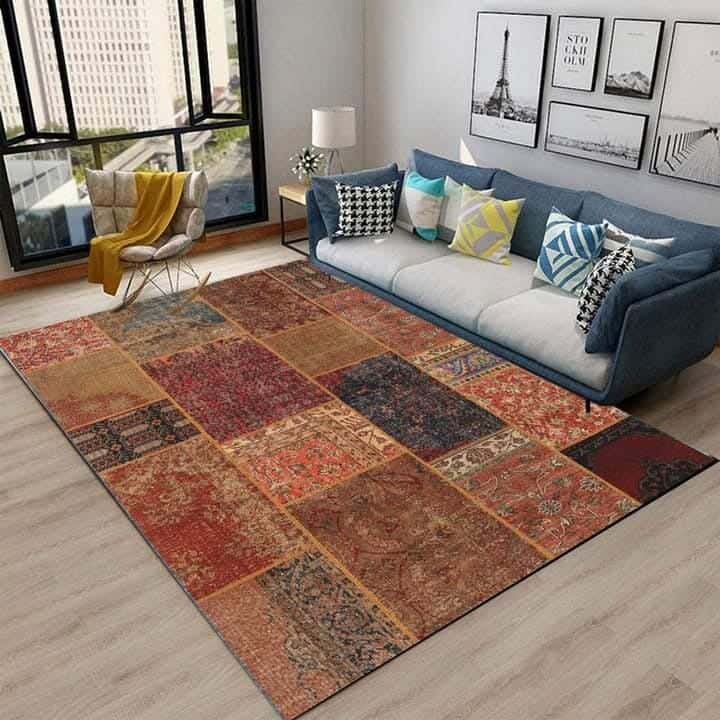 Line Sleep Dots Fabric Carpet protector, 160x250 cm - Multicolor