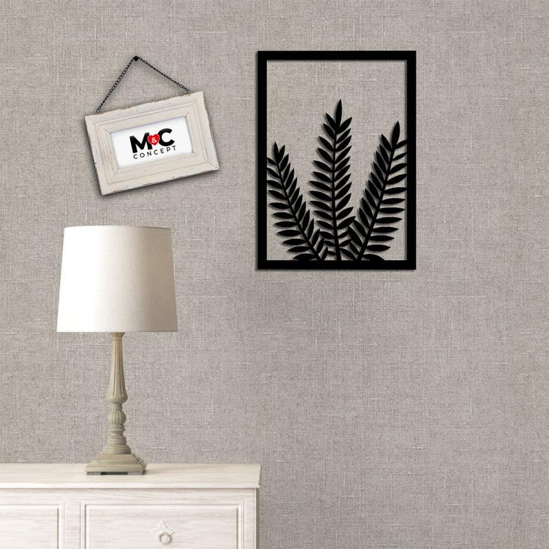 Decorative Wall Hanging, MDF Wood, 77×105 - Black