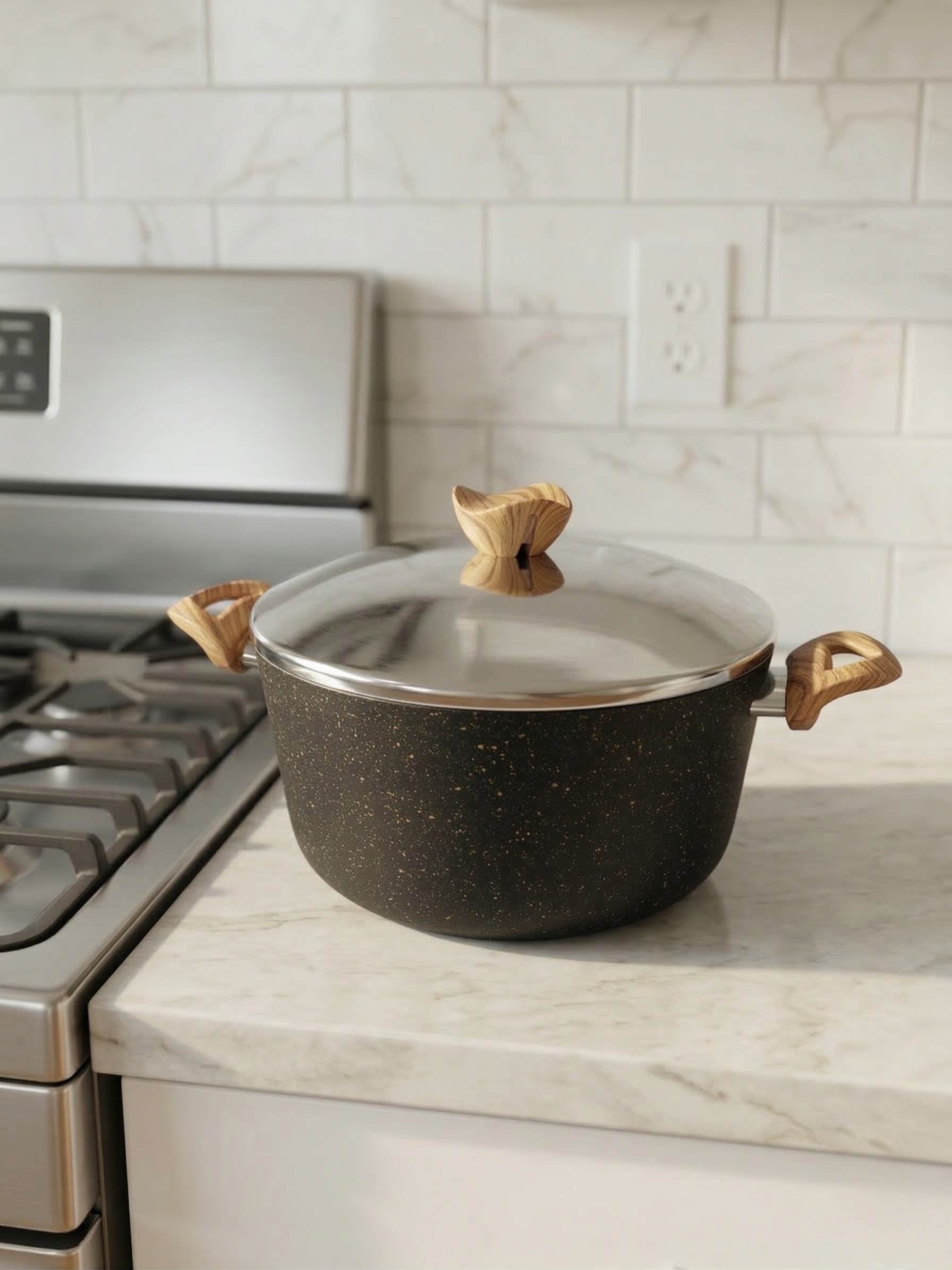 Terynova Granite Casserole Pot – Black