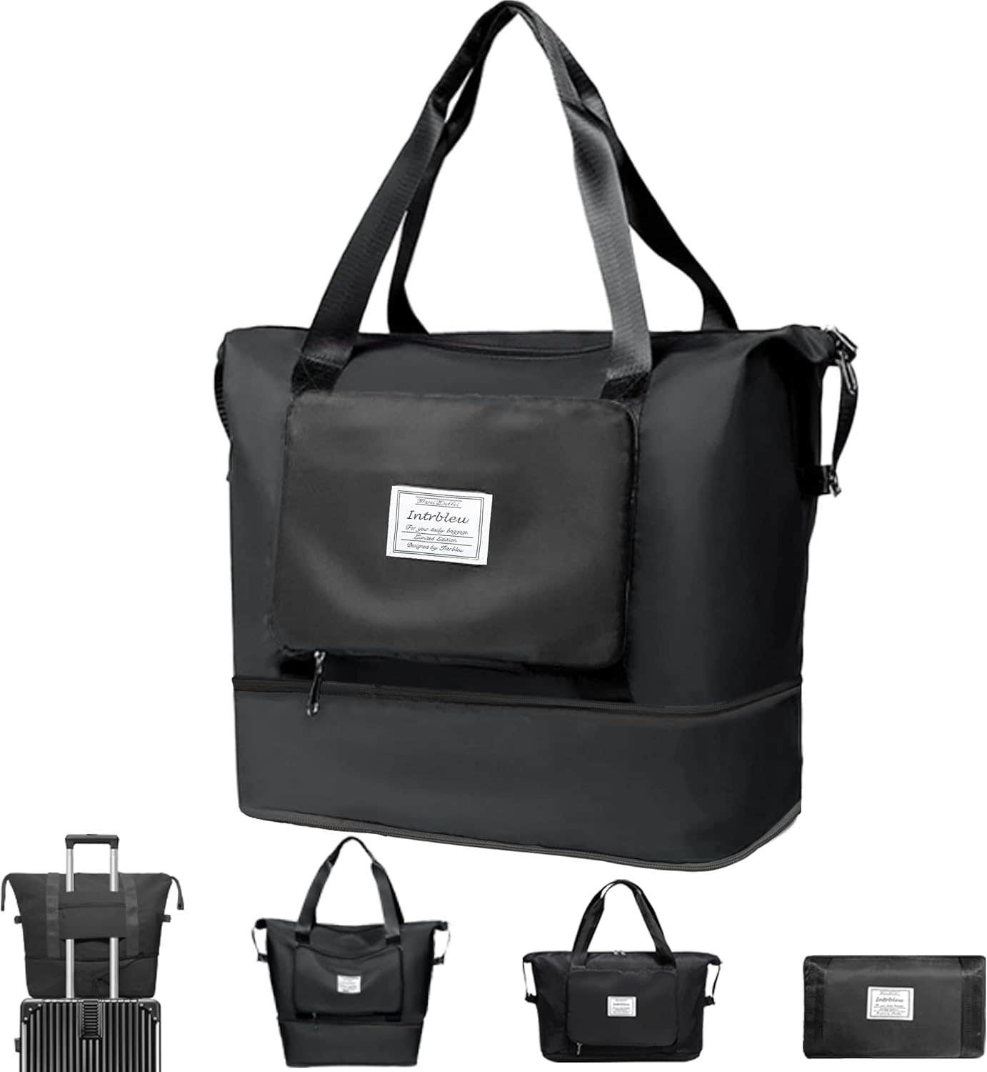 Intrbleu Waterproof Travel Duffel Bag - Black