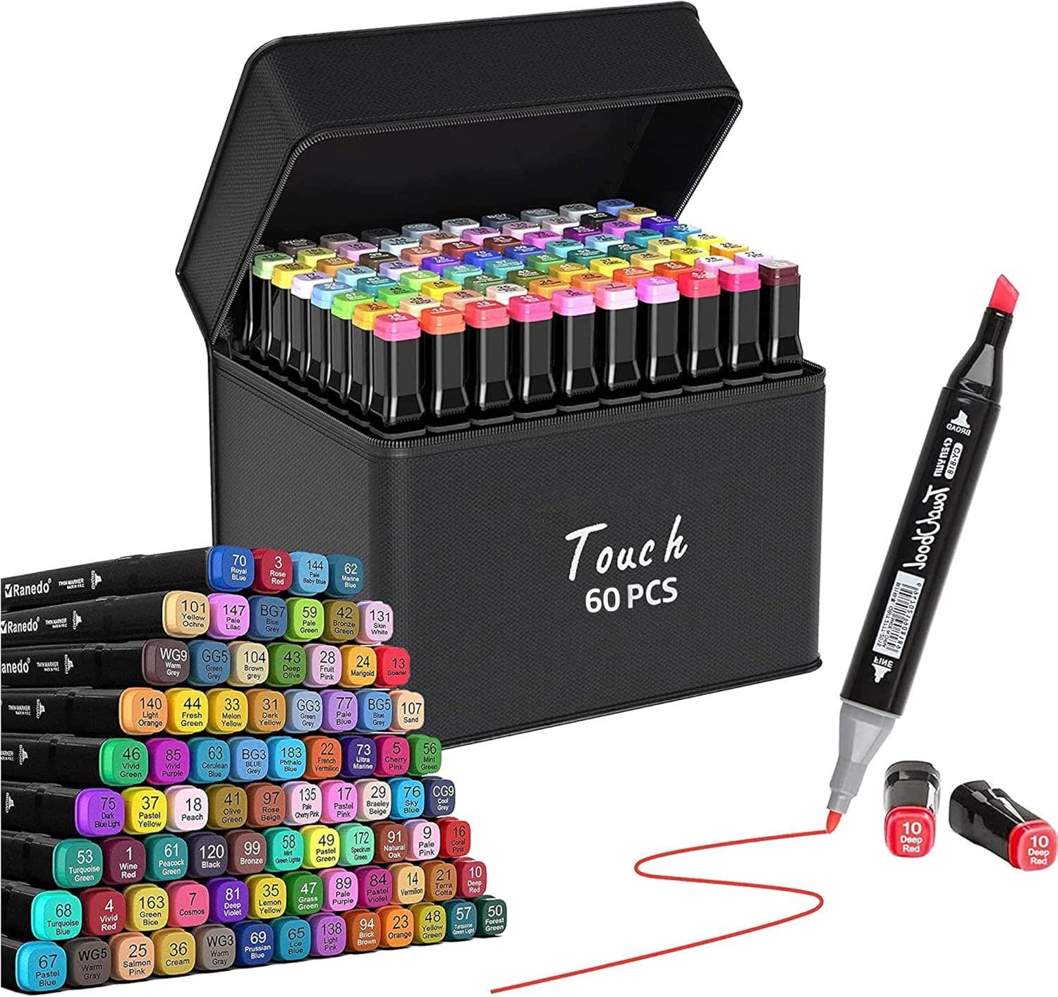Swift Permanent Art Markers, 60 Pieces - Multicolor