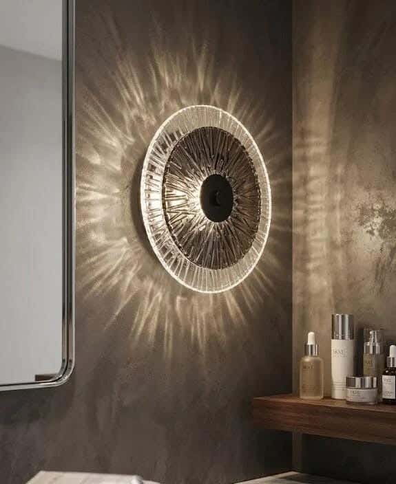 Joky Glass Wall Sconce: Clear × Black, Joky, 20 cm - Black