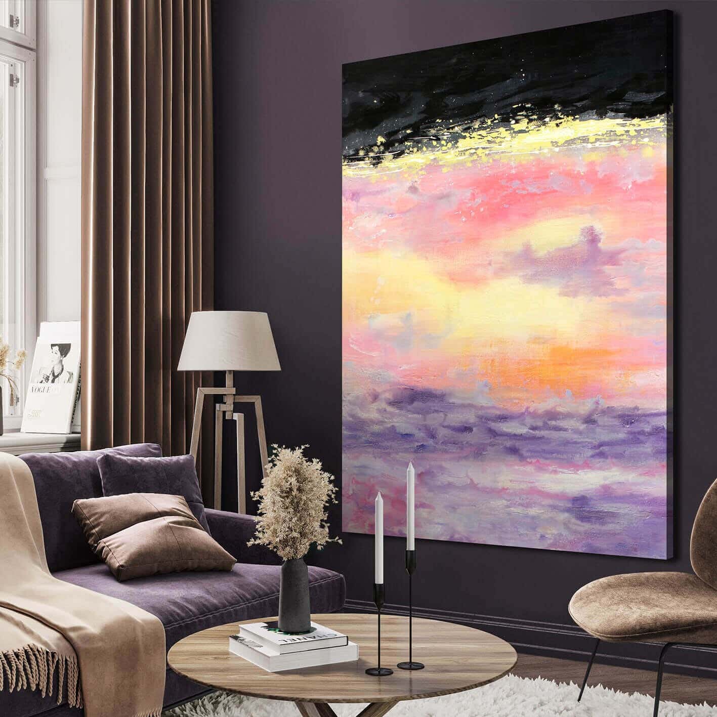 Galleria Tableau Natural Wood Printed Painting, 110x80 cm - Multicolor