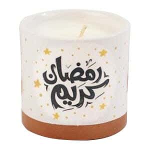 Pottery Aromatic Candle Handmade Pot, 6×6 cm - Light Grey