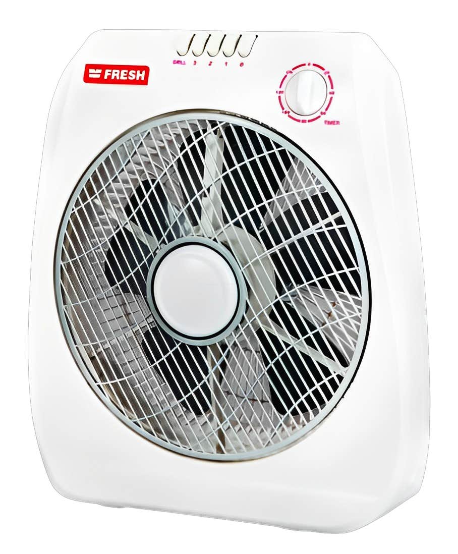 Fresh Boxer Box Fan, 12 Inch - White