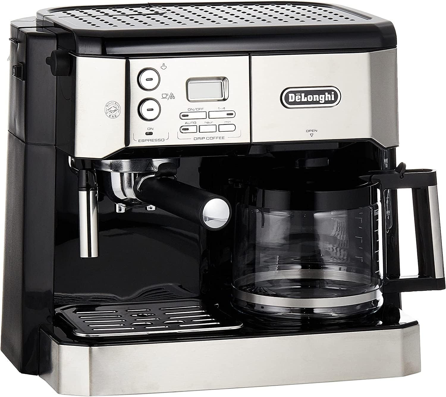 DeLonghi BCO431.s Coffee Machine, Double, Espresso Pump, Filter Coffee, 1.25 Litre Capacity, 1750 Watt - Silver Black