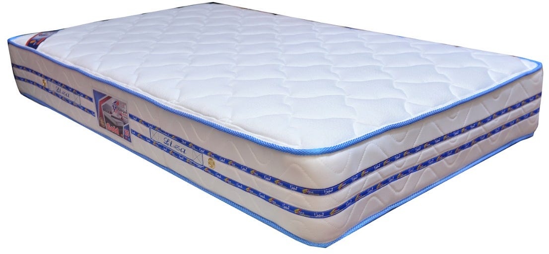 Liza Connected Spring Bed Mattress, 23×90×190 - White Blue