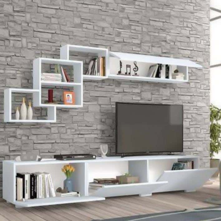 Wooden Tv Table, 180X44X30 Cm - White