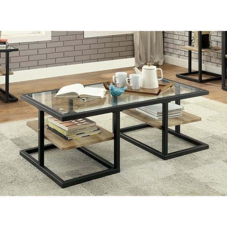 Metal coffee table, 100x45x50 cm - Black