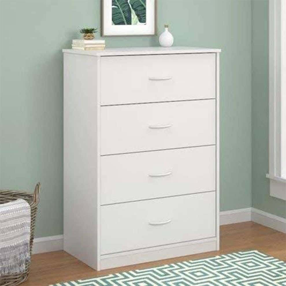 Unit with 4 drawers, MDF, 60x40x100 cm - White