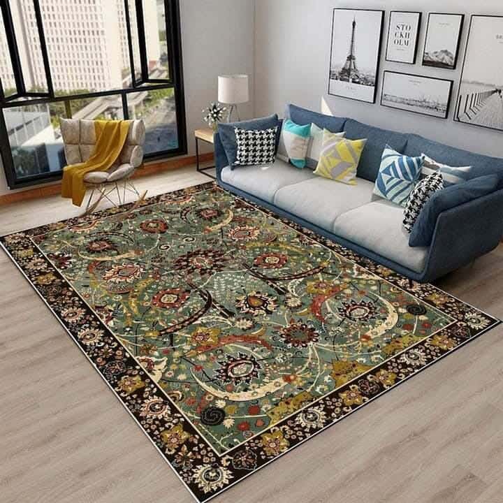Line Sleep Dots Fabric Carpet protector, 160x250 cm - Multicolor