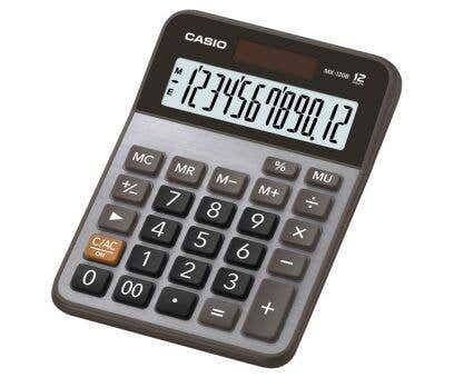 Casio MX-120B-W-DC Practical Mini Desktop Calculator - Silver