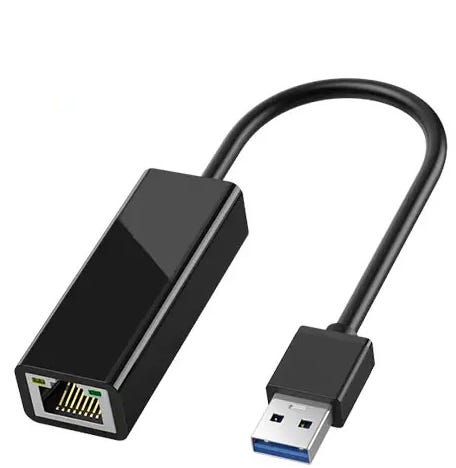 Cotichi USB Gigabit Ethernet Adapter, 100 Mbps, compatible with laptops and computers, 83001-100M-BK - Black