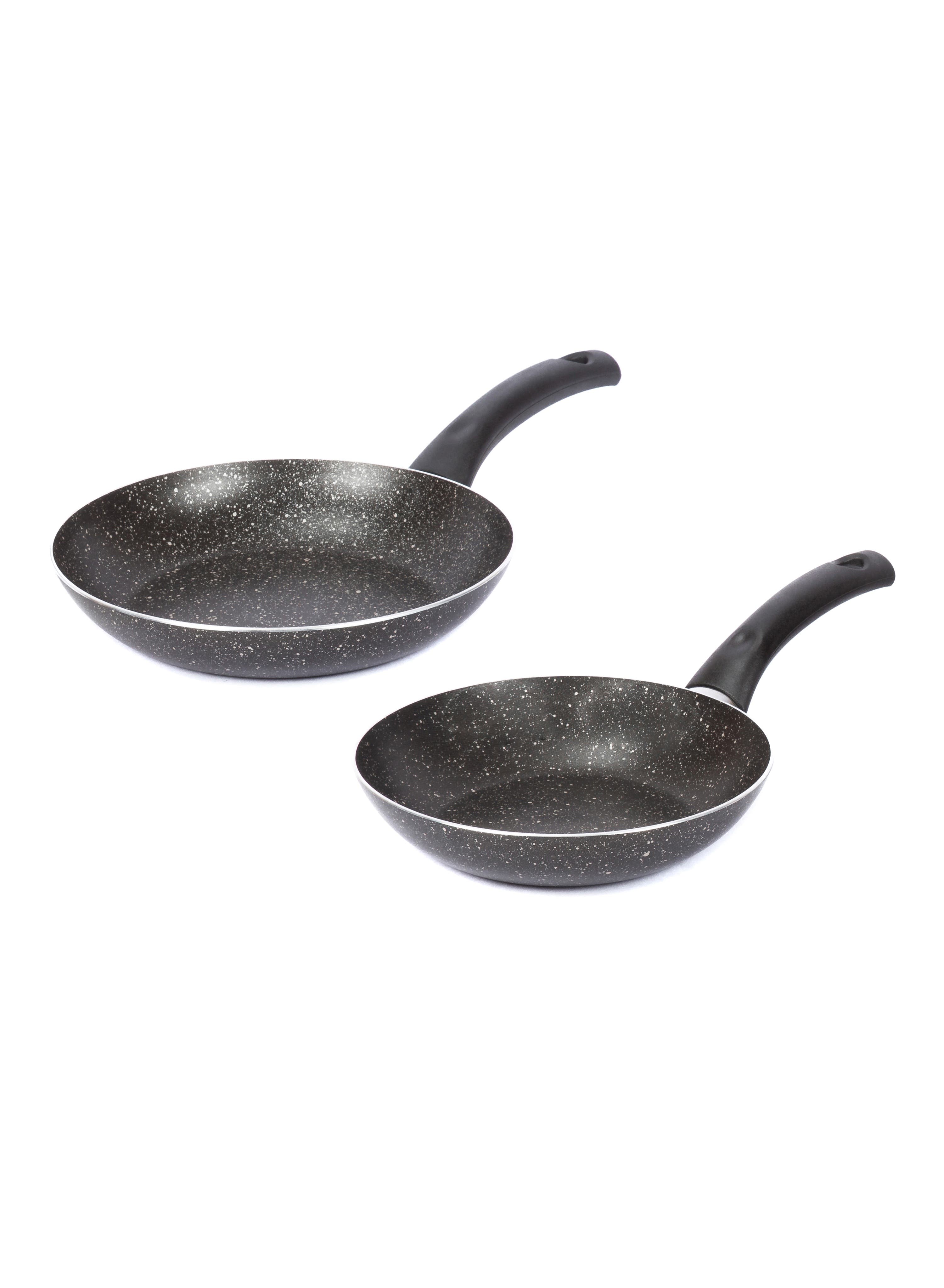 Lazord Granite Frying Pan Set , 2 Pieces - Black