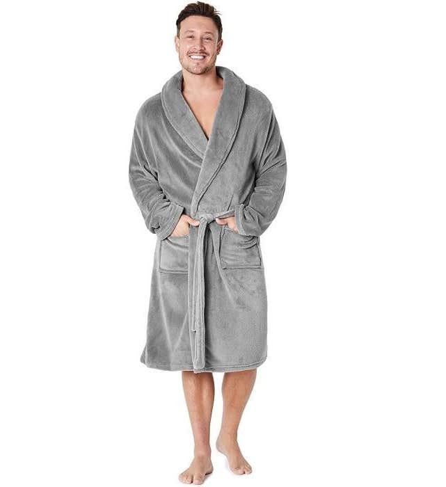 Soft Plush Long Sleeve Winter Robe for Men