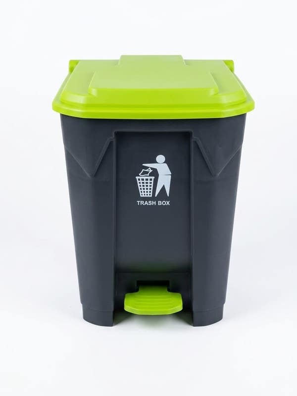 Rovanio Plastic Trash Basket, 30 Liters - Black Light Green