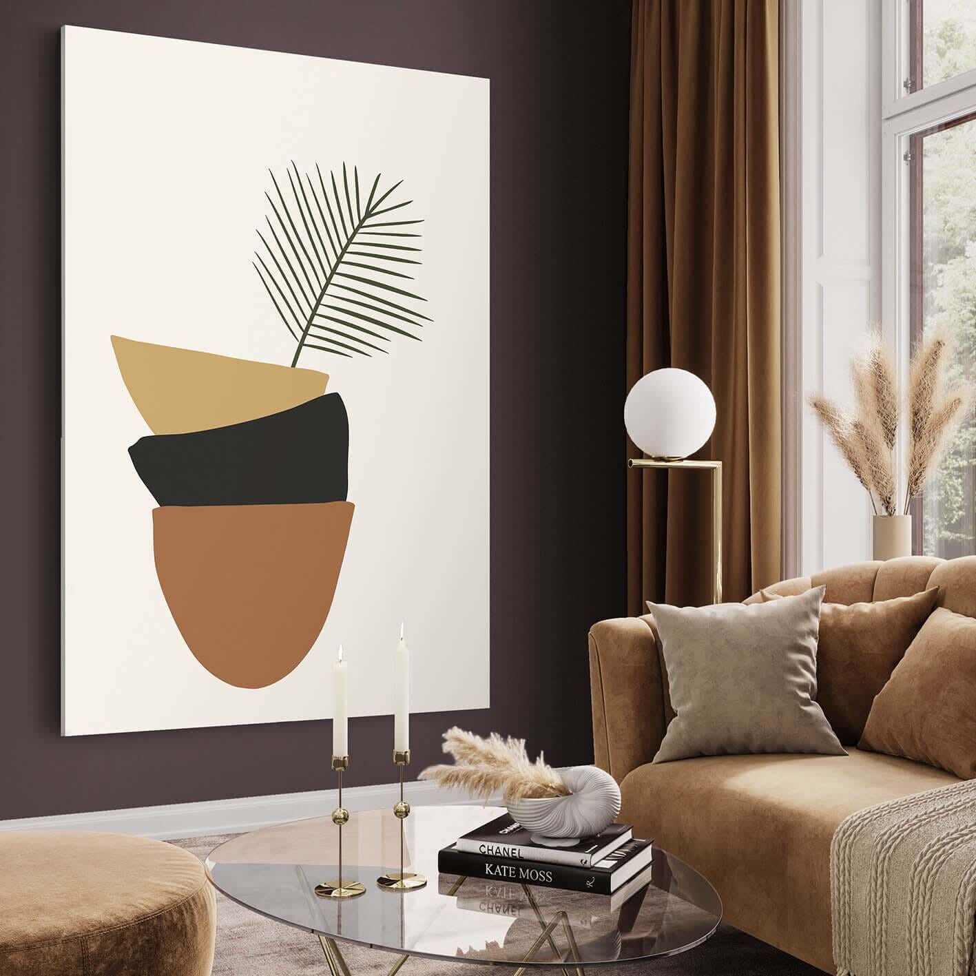 Galleria Tableau Natural Wood Printed Painting, 110x80 cm - Multicolor
