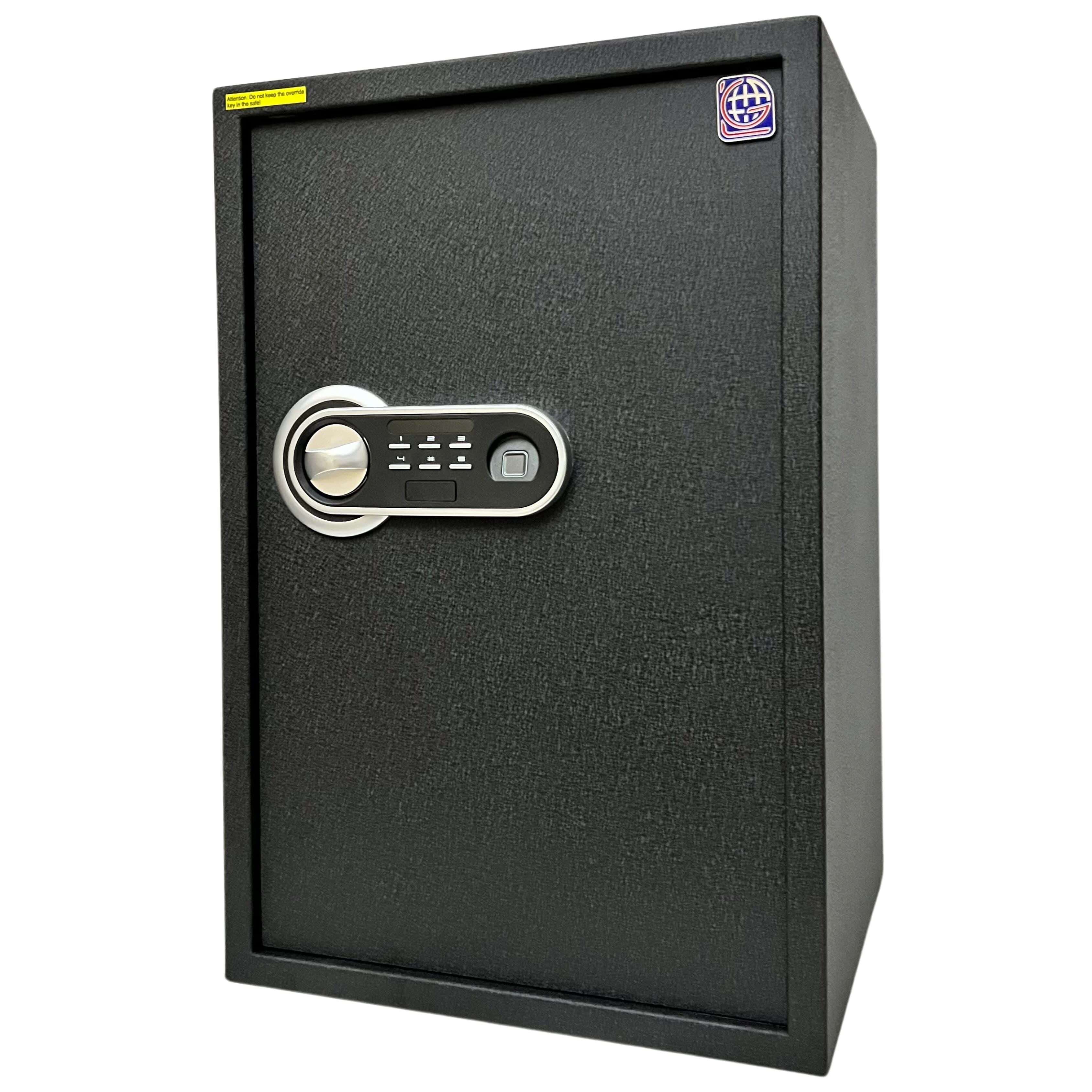 Lotfy Group LG Metal Safe With Fingerprint And Combination Lock, 60 × 40 × 35 cm - Black