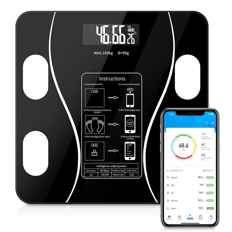 Anna Tossani Personal Scale, 0.4 To 396 Lbs Capacity - Black