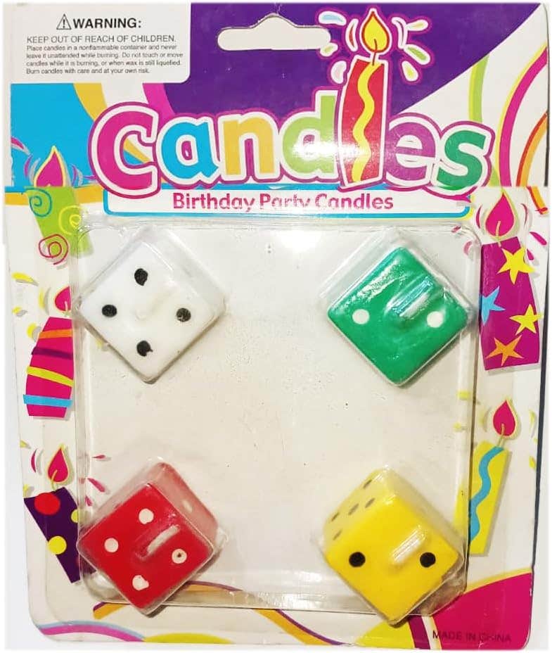 Decorative Birthday Candles, 4 Pieces - Multicolor