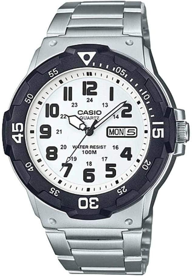 Casio MRW-200HC-2BV Analog Casual Watch for Men, Stainless Steel Band - Silver