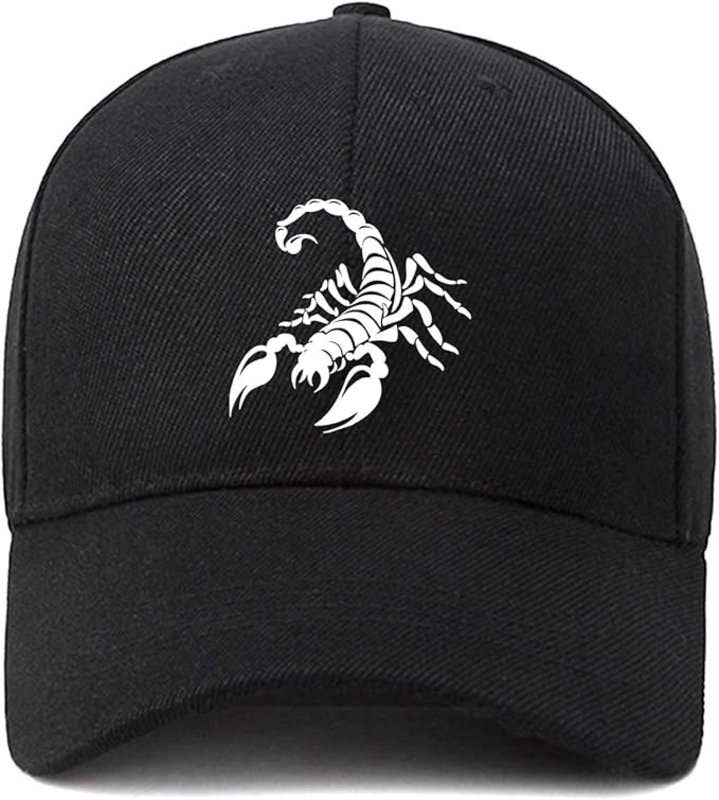 EDGMM Fashion Classic Cartoon Scorpion Adjustable Baseball Cap - Black