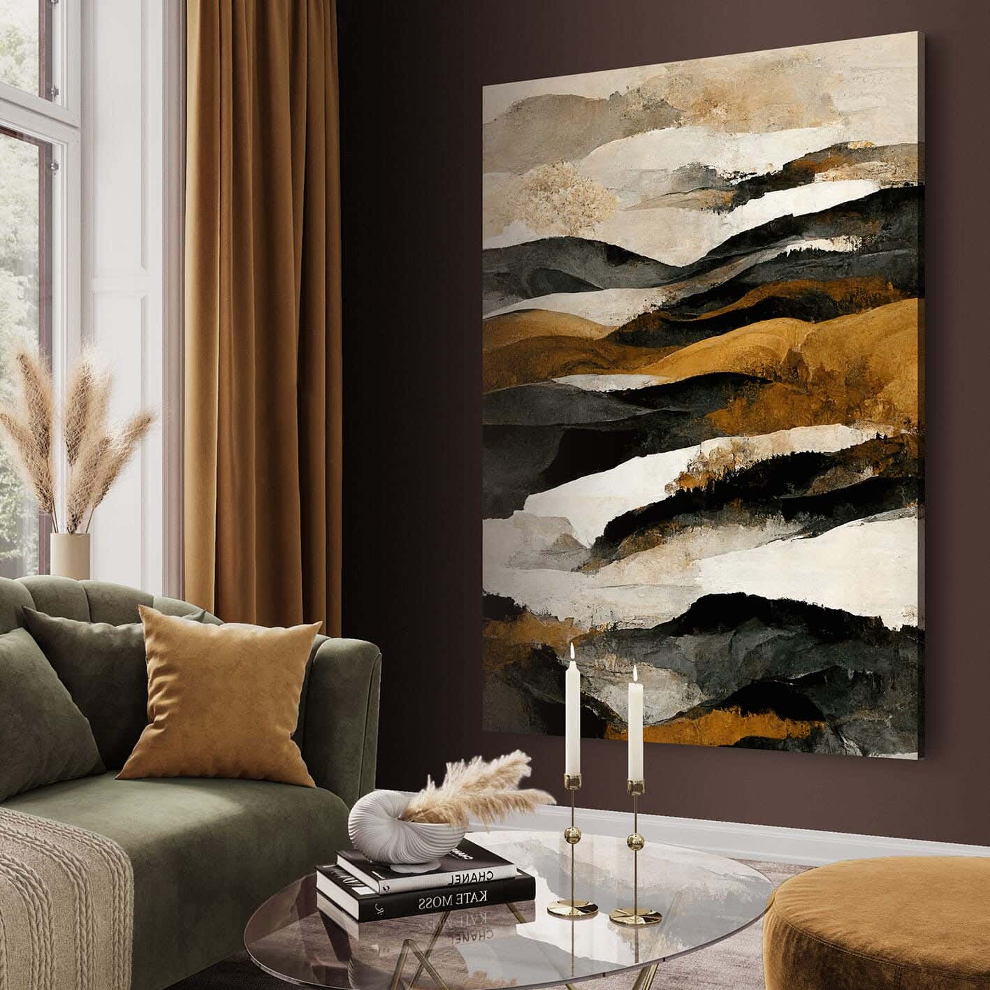 Galleria Tableau Natural Wood Printed Painting, 110x80 cm - Multicolor