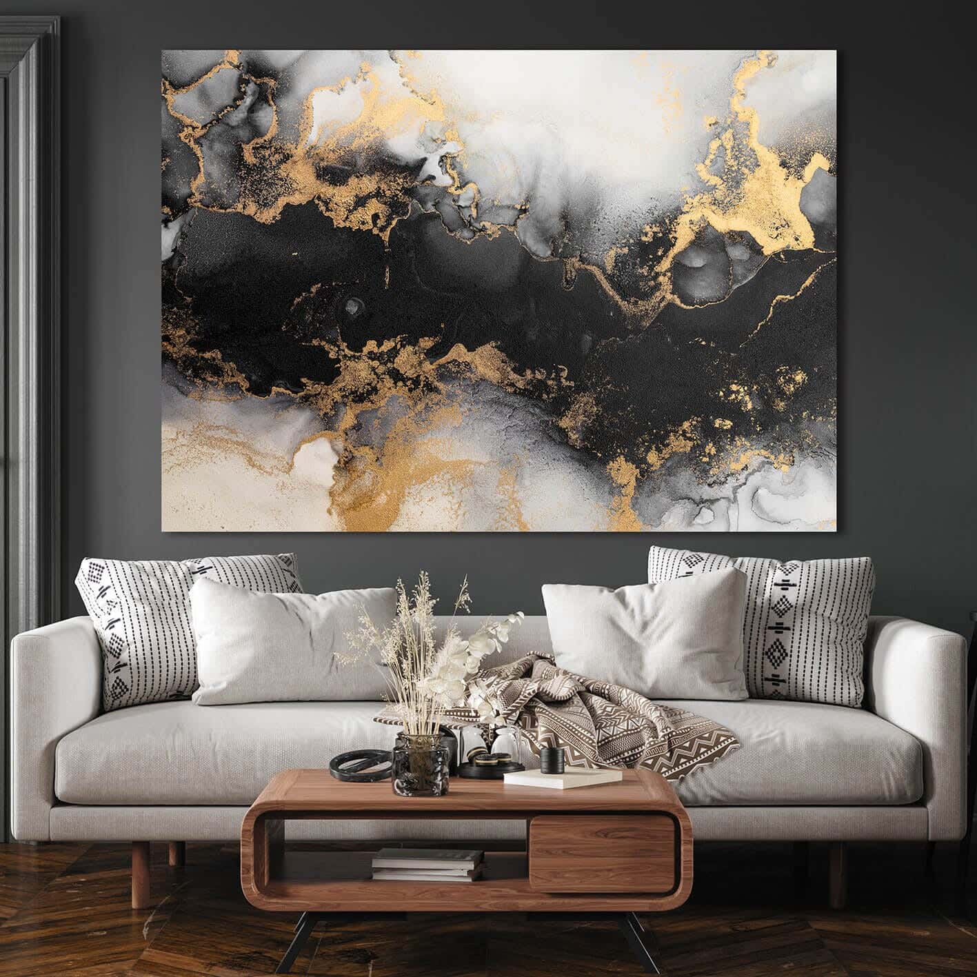 Galleria Tableau Natural Wood Printed Painting, 80x110 cm - Multicolor