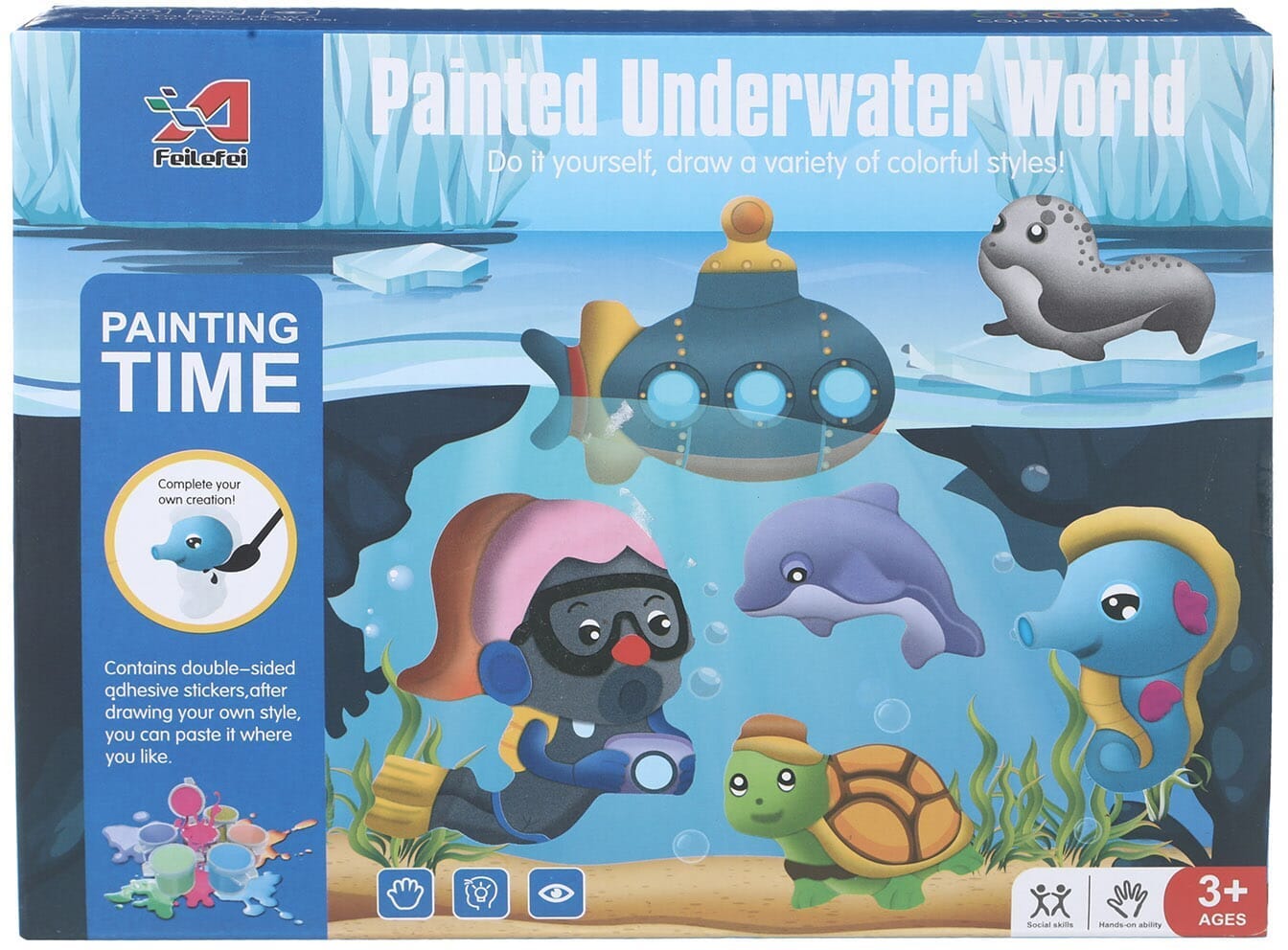 Plaster Coloring Game, Marine Shapes, 9 Pieces - Multicolor