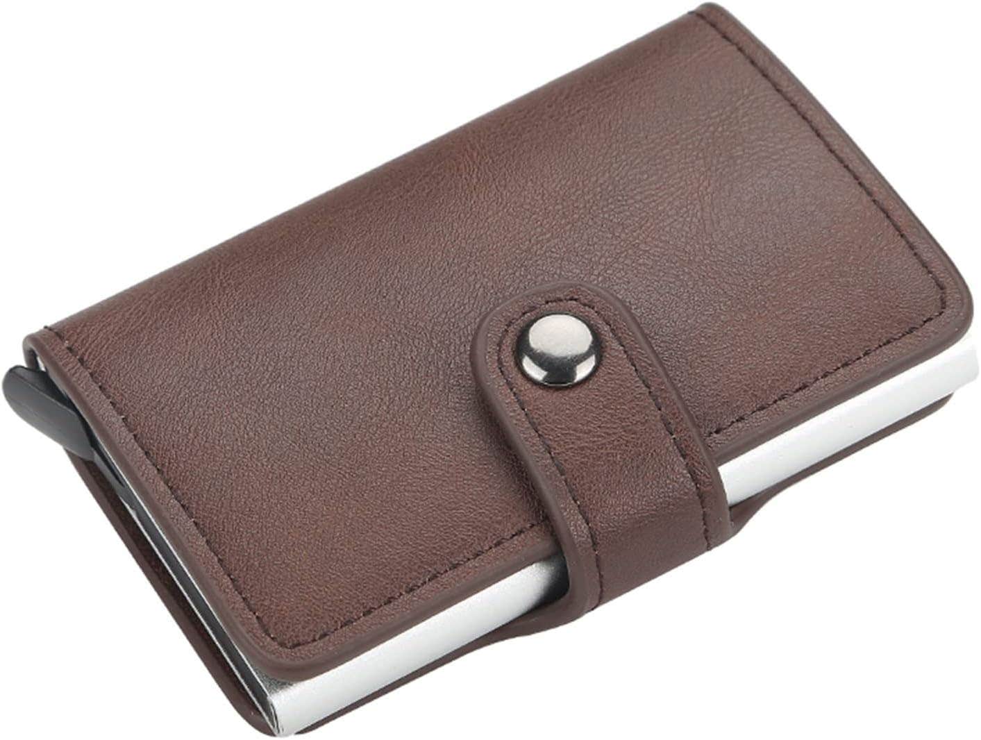 AMDMG Aluminum And Leather Card Case Wallet - Brown