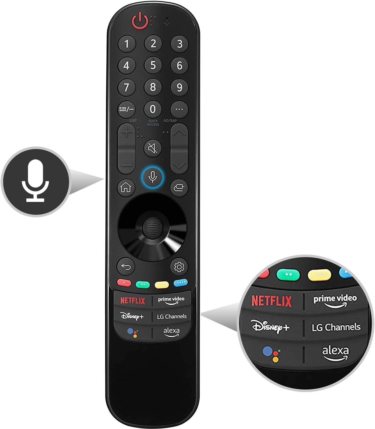 AIEHM Magic Remote for LG Smart TVs with Voice Pointer Function - Black