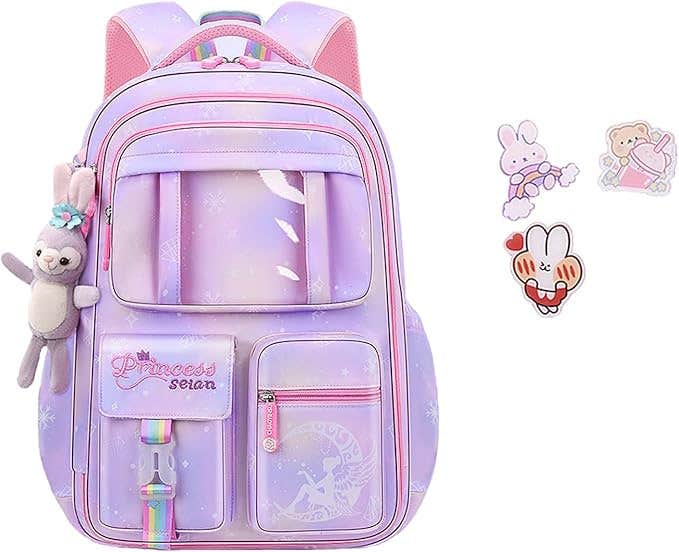 Damaiyiyi School Backpack Bags for Girls - Purple and pink