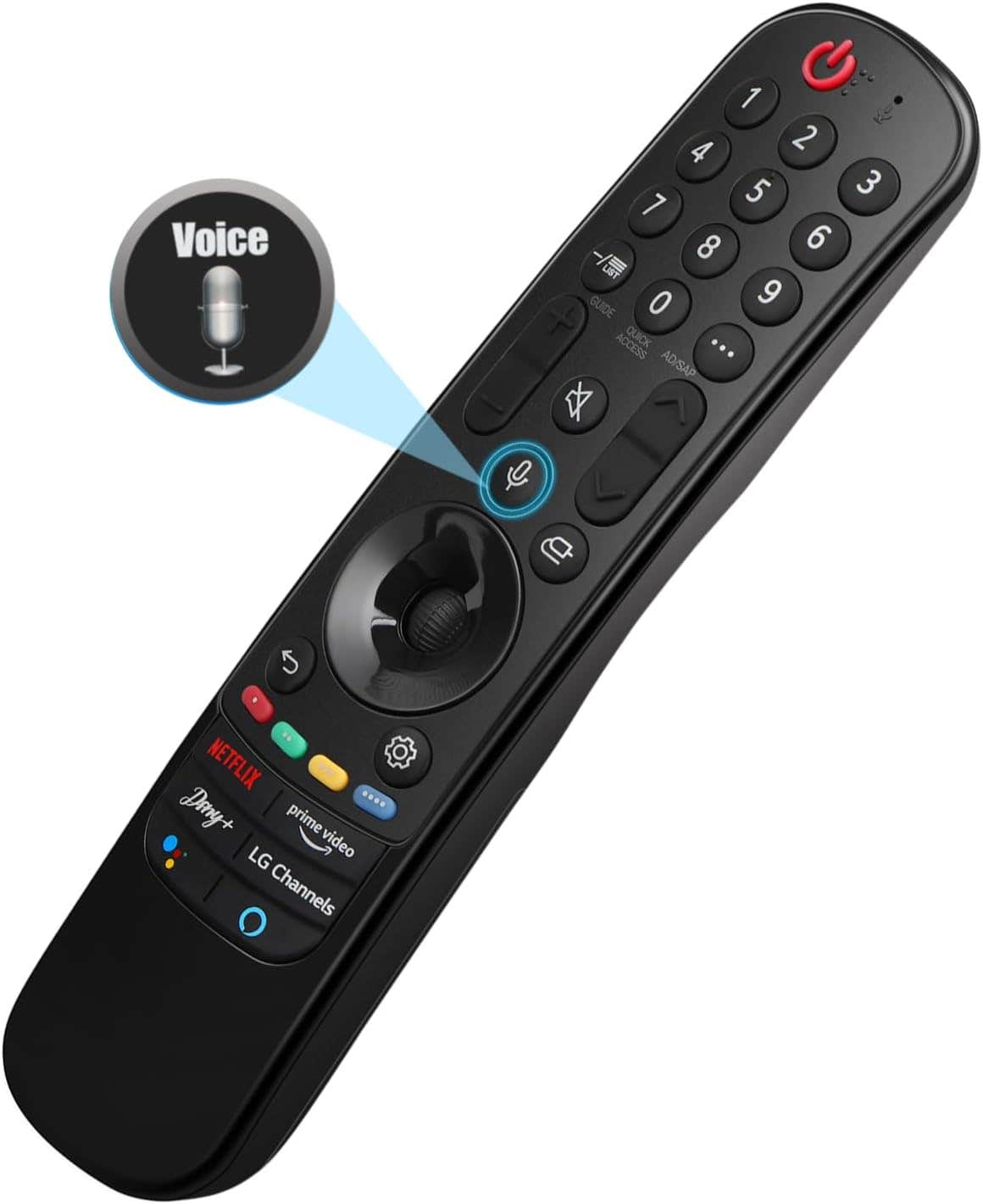 Gvirtue Remote Control MR21GA for LG TVs, with Pointer and Voice Function - Black.
