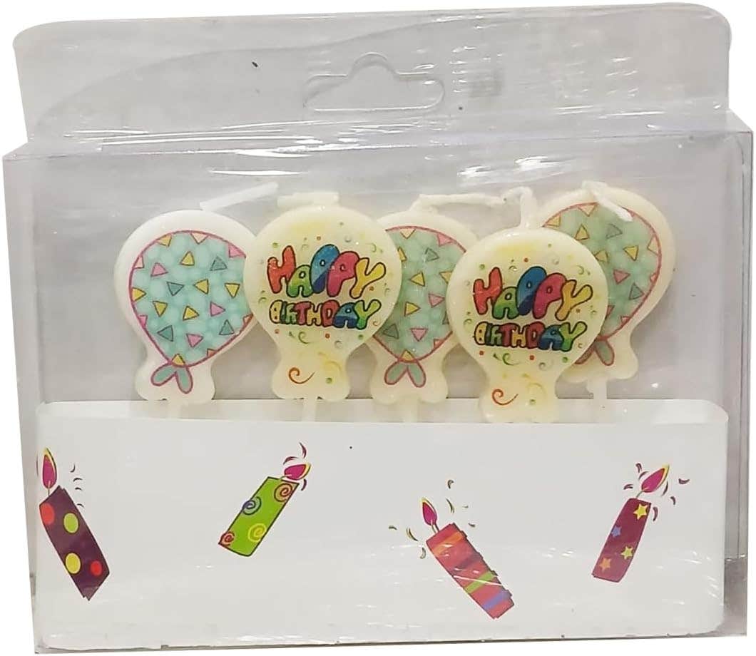 Decorative Birthday Candles, 4 Pieces - Multicolor