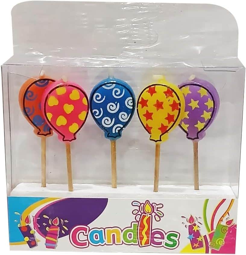 Decorative Birthday Candles, 5 Pieces - Multicolor