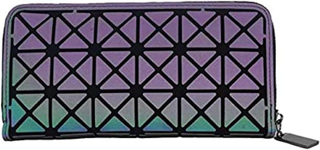 Aeoss Geometric And Holographic Polyester Wallet for Women , 20X10 Cm - Purple