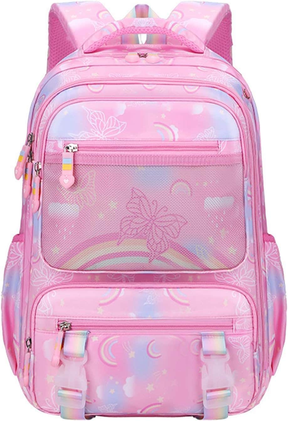 AOMACO Nylon And Waterproof School Backpack for Girls , Small - Pink