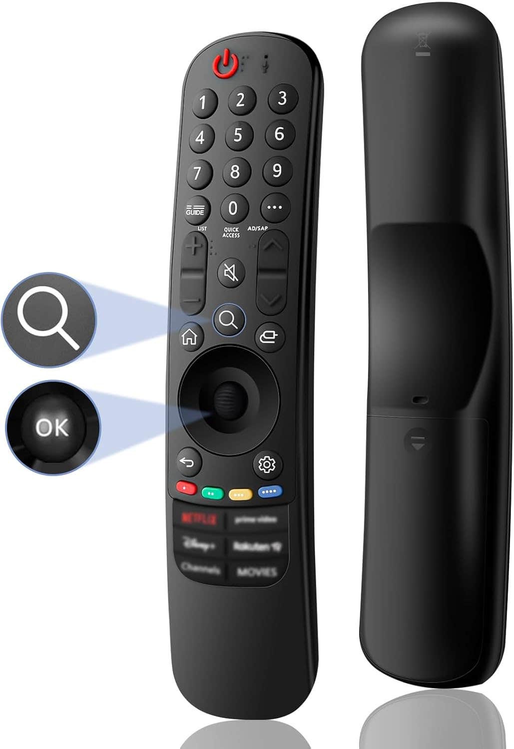 Mengtech Universal Remote Control for LG Smart TV No Voice and Pointer Functions - Black