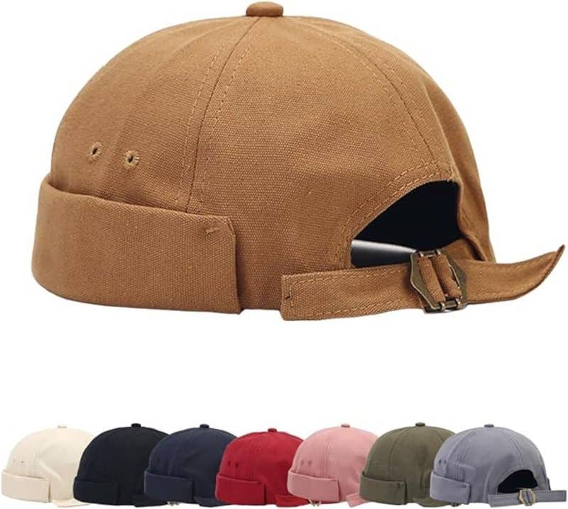 Cozyan Cotton Retro Docker Cap for Men - Brown